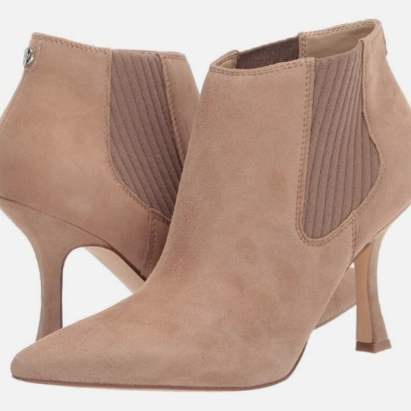 NEW Nine West Womens Sofia Suede Ankle Boot Sz 9 tan - Picture 1 of 2